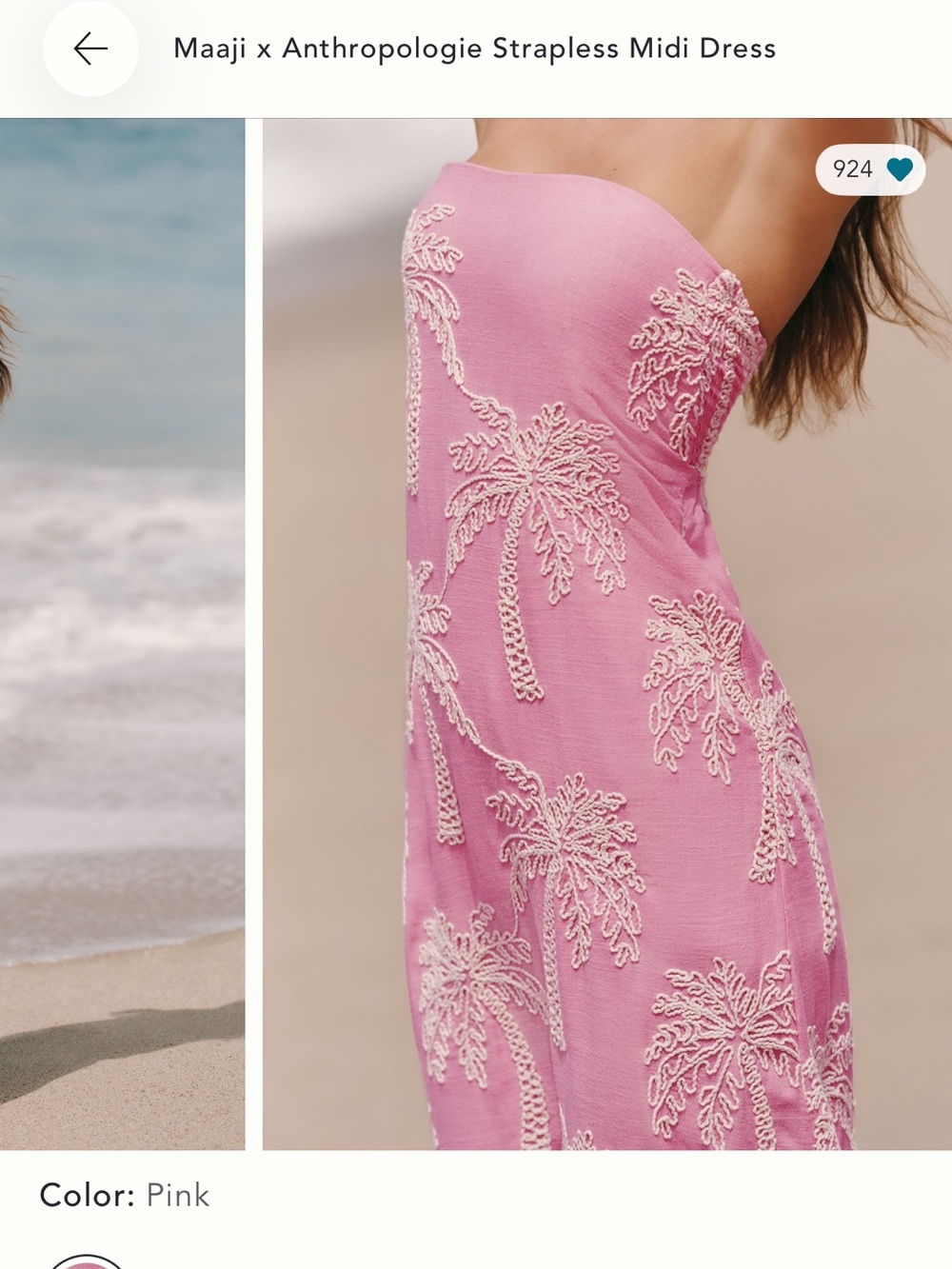 Maaji x Anthropologie Strapless Midi Dress